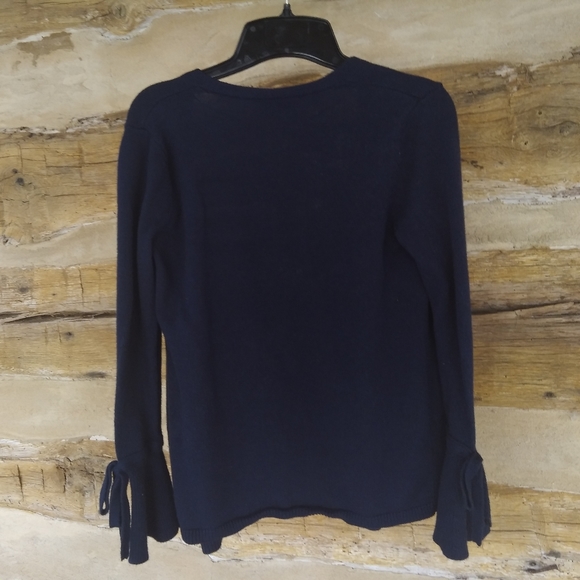 3/$10 Loft Navy Bell Sleeved Open Cardigan Size SP - Picture 3 of 5